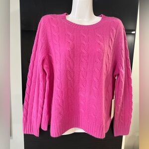 Joie Fuchsia cashmere 100%Cable Knit Sweater